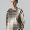 Camiseta oversize de mezcla de algodón a rayas Camiseta oversize de mezcla de algodón a rayas