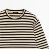 Camiseta oversize de mezcla de algodón a rayas Camiseta oversize de mezcla de algodón a rayas