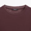 Camiseta semitransparente 100 % algodón con detalle de cuello Camiseta semitransparente 100 % algodón con detalle de cuello