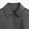 Capa de mezcla de lana con cuello de camisa Capa de mezcla de lana con cuello de camisa