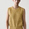 Chaleco de punto de algodón con cuello redondo Chaleco de punto de algodón con cuello redondo