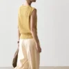 Chaleco de punto de algodón con cuello redondo Chaleco de punto de algodón con cuello redondo