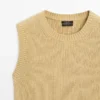 Chaleco de punto de algodón con cuello redondo Chaleco de punto de algodón con cuello redondo
