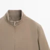 Chaqueta acolchada repelente al agua con cuello alto Chaqueta acolchada repelente al agua con cuello alto