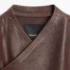 Chaqueta bomber asimétrica de piel napa