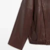 Chaqueta bomber asimétrica de piel napa