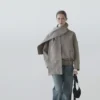 Chaqueta bomber con efecto moteado y bufanda Chaqueta bomber con efecto moteado y bufanda