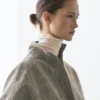 Chaqueta bomber con efecto moteado y bufanda Chaqueta bomber con efecto moteado y bufanda