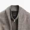 Chaqueta bomber con efecto moteado y bufanda Chaqueta bomber con efecto moteado y bufanda