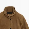 Chaqueta bomber corta de piel de ante