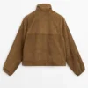 Chaqueta bomber corta de piel de ante