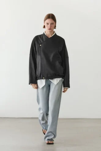 Chaqueta bomber de cuero