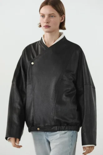 Chaqueta bomber de cuero