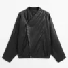 Chaqueta bomber de cuero
