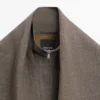 Chaqueta bomber de lino jaspeado con bufanda Chaqueta bomber de lino jaspeado con bufanda