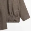 Chaqueta bomber de lino jaspeado con bufanda Chaqueta bomber de lino jaspeado con bufanda