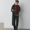 Chaqueta bomber de piel de ante