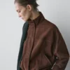 Chaqueta bomber de piel de ante