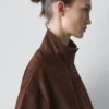 Chaqueta bomber de piel de ante
