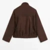 Chaqueta bomber de piel de ante