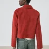 Chaqueta corta de piel de ante