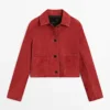 Chaqueta corta de piel de ante
