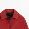 Chaqueta corta de piel de ante