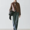 Chaqueta corta de piel napa