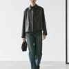 Chaqueta corta de piel napa