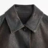 Chaqueta corta de piel napa