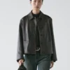 Chaqueta corta de piel napa