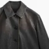 Chaqueta corta de piel napa