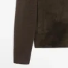 Chaqueta de algodón y cuero en contraste Chaqueta de algodón y cuero en contraste