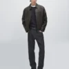 Chaqueta de cuero con efecto desgastado Chaqueta de cuero con efecto desgastado
