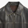 Chaqueta de cuero con efecto desgastado Chaqueta de cuero con efecto desgastado