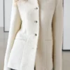 Chaqueta de mezcla de lana texturizada con botones de strass Chaqueta de mezcla de lana texturizada con botones de strass