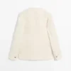 Chaqueta de mezcla de lana texturizada con botones de strass Chaqueta de mezcla de lana texturizada con botones de strass