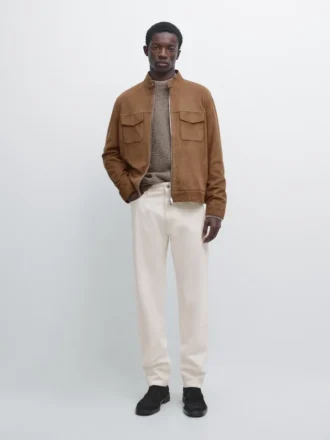 Chaqueta de piel de ante