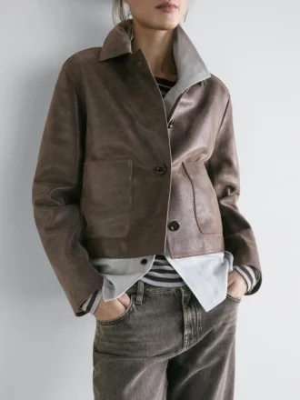Chaqueta de piel de ante