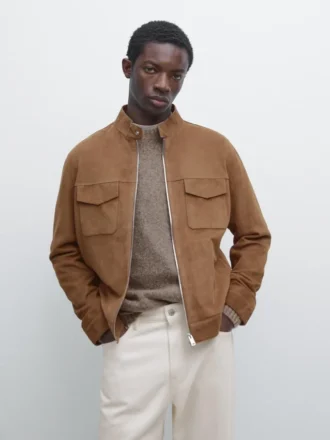 Chaqueta de piel de ante