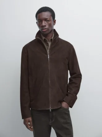 Chaqueta de piel de ante