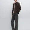 Chaqueta de piel de ante con bolsillos Chaqueta de piel de ante con bolsillos