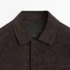 Chaqueta de piel de ante con bolsillos Chaqueta de piel de ante con bolsillos
