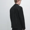 Chaqueta de piel de ante con bolsillos Chaqueta de piel de ante con bolsillos