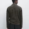 Chaqueta de piel de ante con bolsillos Chaqueta de piel de ante con bolsillos