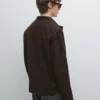 Chaqueta de piel de ante con bolsillos Chaqueta de piel de ante con bolsillos