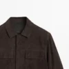 Chaqueta de piel de ante con bolsillos Chaqueta de piel de ante con bolsillos