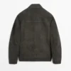 Chaqueta de piel de ante con bolsillos Chaqueta de piel de ante con bolsillos