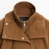 Chaqueta de piel de ante con botones Chaqueta de piel de ante con botones