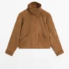 Chaqueta de piel de ante con botones Chaqueta de piel de ante con botones